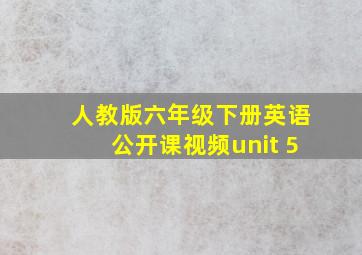 人教版六年级下册英语公开课视频unit 5